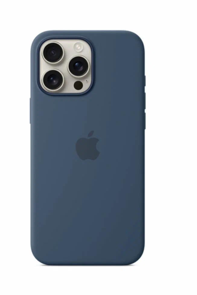 Накладка для Apl IPh 16 Pro, SILICONE COVER Soft-touch с MagSafe, темно синий