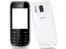 Корпус для Nokia 202 со средней частью + клавиатура (белый)