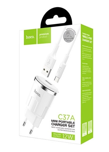 СЗУ HOCO C37A 2.4A 1USB кабель micro