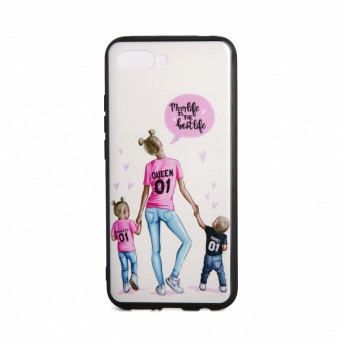 Накладка для SAMSUNG A750 (A7 2018), СП, Девушка с детьми