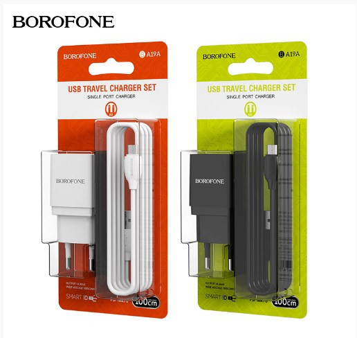 СЗУ BOROFONE BA19A Nimble 1A 1USB с кабелем micro