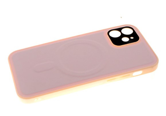 Накладка для Apl IPh 13 Pro, Magsafe, под кожу, с защитой камеры, розовый