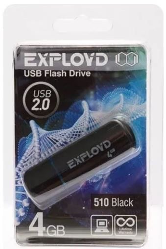 Флеш-накопитель 4Gb Exployd 510, черный