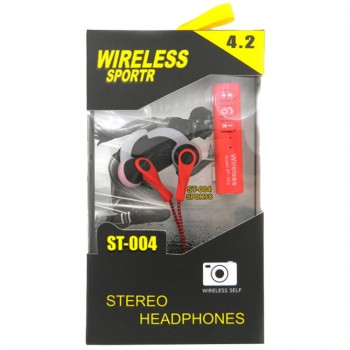 Наушники ST-004 с регулировкой громкости, кнопкой ответа и микрофоном, красные