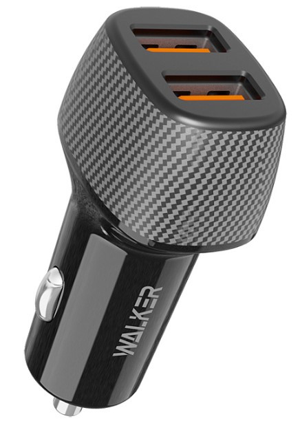 АЗУ WALKER WCR-33 3А, 36Вт,2USB , быстрая зарядка QC