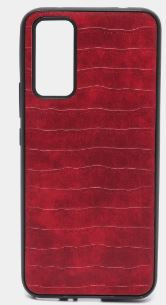 Накладка для XIAOMI Redmi 9A,  под кожу, бордовый