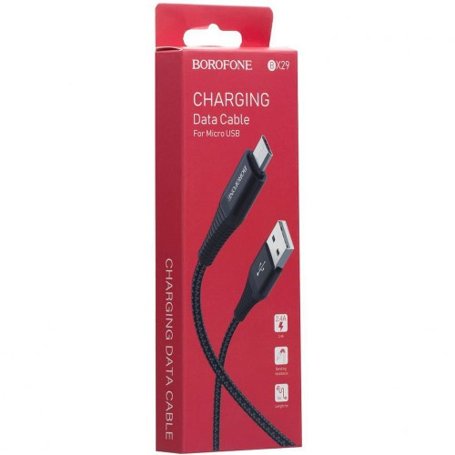 USB кабель для Micro BOROFONE BX29 Endurant, 3A, 1 м