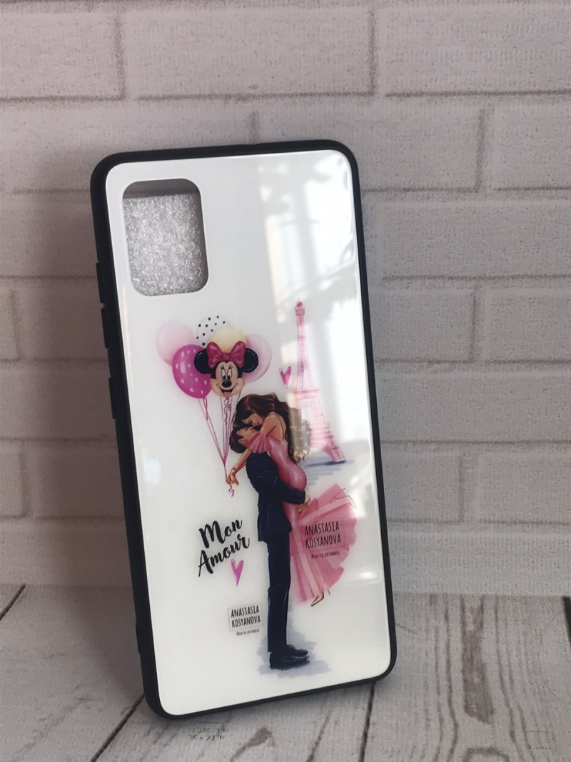 Накладка для Samsung A515F A51, Стекло, влюбленные и париж