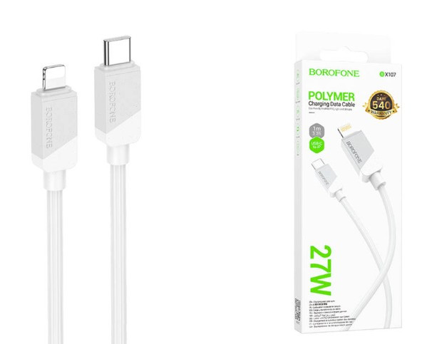 USB кабель BOROFONE BX107 Type-C  Lightning,,  2.4A,1 м
