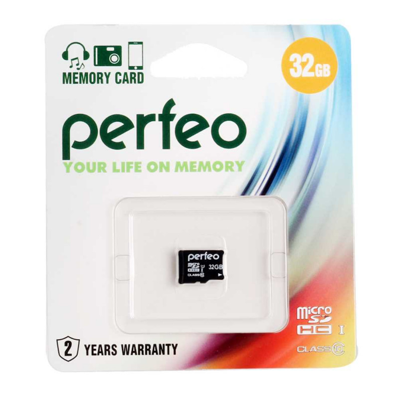Карта памяти 32Gb microSDHC Perfeo, High-Capacity, Class10, без адаптера