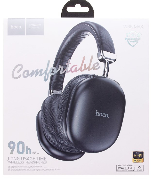 Наушники полноразмерные HOCO W35 Max, Bluetooth черный
