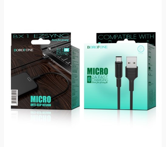 USB кабель для Micro BOROFONE BX1 EzSync, 2.4А, 1 м