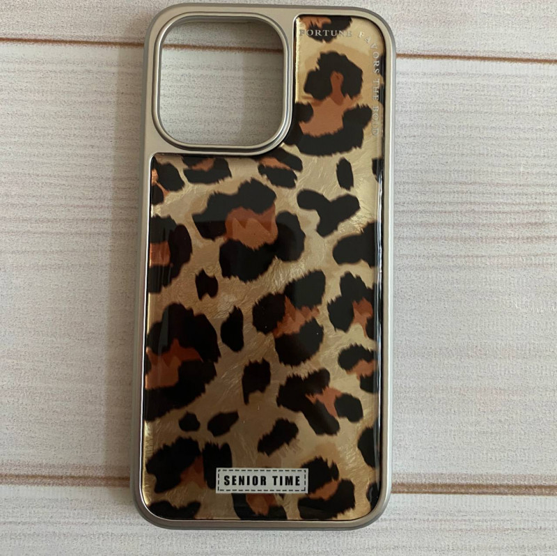 Накладка для Apl IPh 16 Pro Max, перламутровый леопард, золото