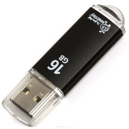 Флеш-накопитель 16Gb SmartBuy V-Cut, USB 2.0, чёрный