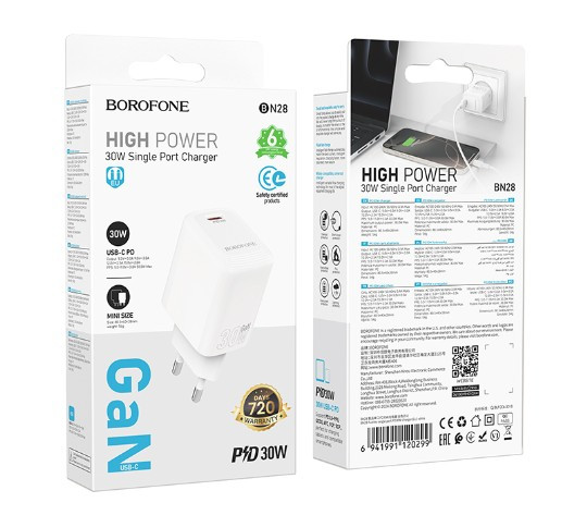 СЗУ BOROFONE BN28 Fuente 1USB-C, 30W