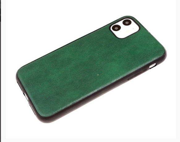 Накладка для REALME C20/C11 2021, под кожу, зеленый