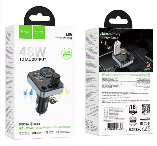 FM-модулятор BLUETOOTH HOCO E86