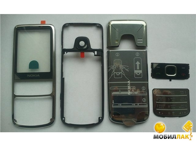 Корпус для Nokia 6700 со средней частью + клавиатура (серебро)