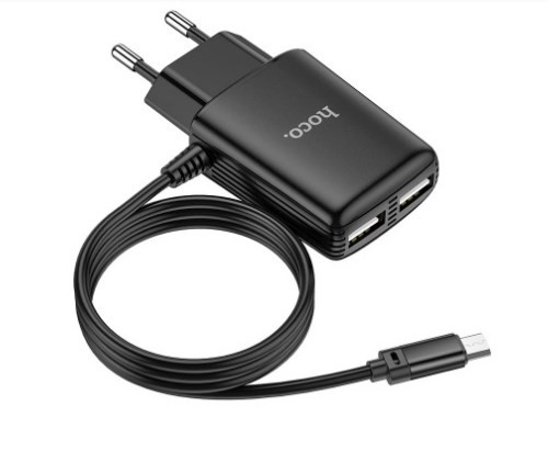 СЗУ HOCO C82A Asombroso single 2.4A 2USB кабель micro