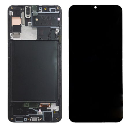 Дисплей для SAMSUNG A30s SM-A307 в сборе с сенсором в корпусе, черный Оригинал 100%