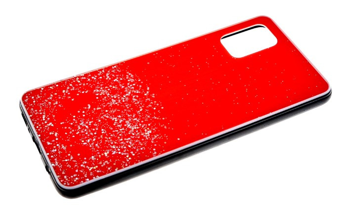 Накладка для Samsung A515F A51, с мелкими блестками, красный