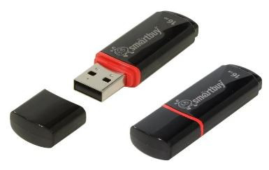 Флеш-накопитель 16Gb SmartBuy Click, USB 2.0, черный