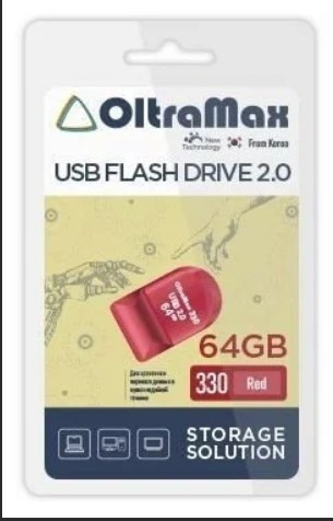 Флеш-накопитель 64Gb OltraMax 330, USB 2.0, красный