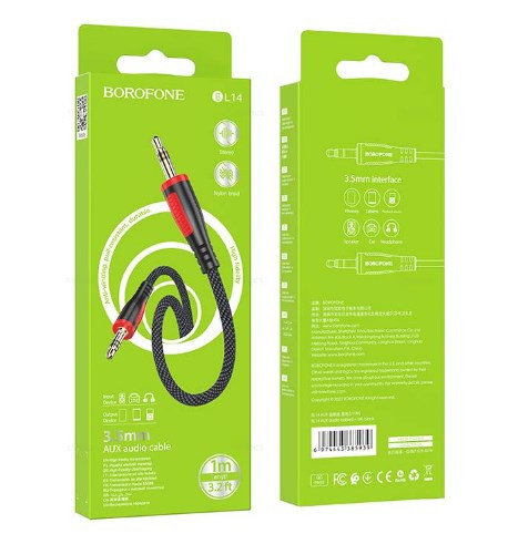 Кабель AUX BOROFONE BL14 AUX Jack 3.5 (m) - Jack 3,5 (m), 1 м