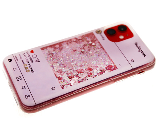 Накладка для SAMSUNG A105F A10, M105F M10, Instagram, жидкие блестки