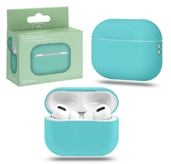Чехол Airpods Pro 2, Silicon Case, мятный