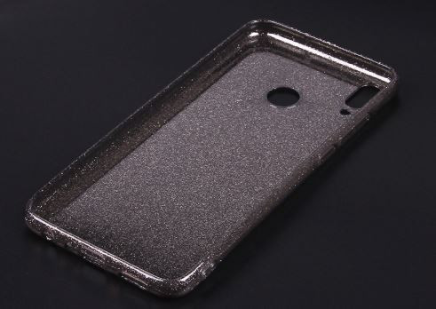 Силикон для HUAWEI Honor 8X, прозрачный, черный, с блестками