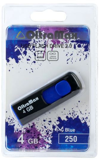 Флеш-накопитель 4Gb OltraMax 250, USB 2.0, пластик, синий