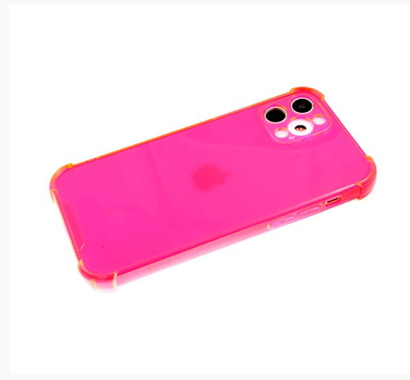 Силикон для SAMSUNG A12, прозрачный, розово кислотный