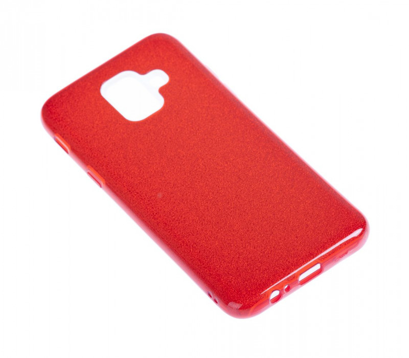 Накладка для SAMSUNG A530F (A8 2018), с блестками, красный