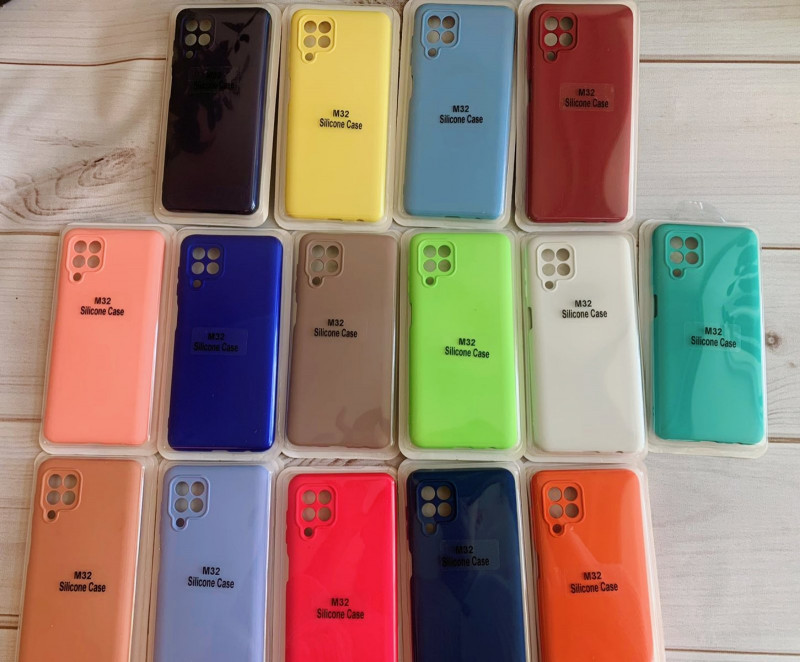 Накладка для SAMSUNG M325F M32, ,SILICONE COVER Soft-touch, темно синий