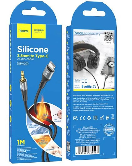 Кабель AUX HOCO UPA22 AUX Jack 3.5 (m) - Type-C (m), 1 м