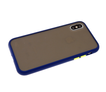 Силикон для Samsung S11E S20, прозрачно-матовый, с рамкой, синий