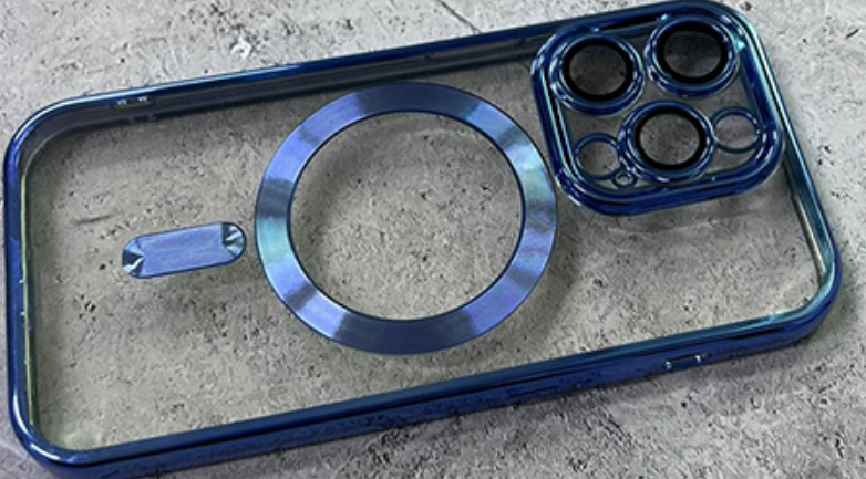 Накладка для Apl IPh 14, MagSafe. с защитой камеры, синий