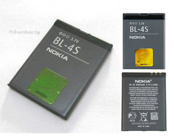 АКБ для NOK BL-4S 3600Slider 7610S 2680 860mAh