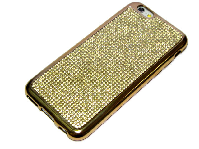 Силикон для Apl IPh 7 Plus/8 Plus, со стразами, золото