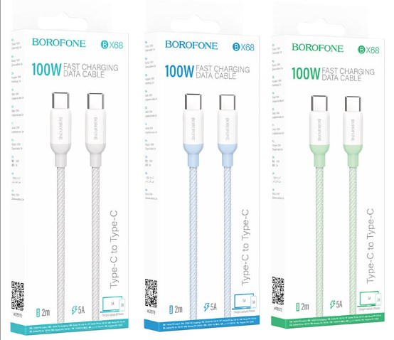 USB кабель для Type-c на Type-c BOROFONE BX68, 1м