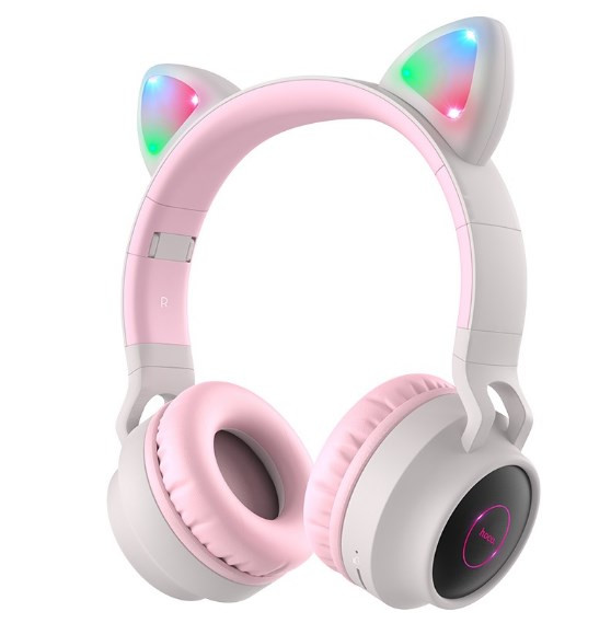 Наушники полноразмерные HOCO W27 Cat Ear Wireless Headphones накладная стерео с  ушками  серый