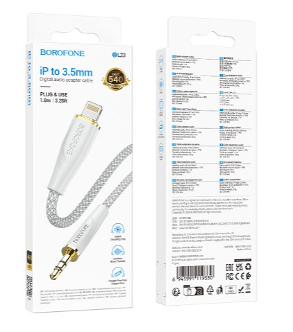 Кабель AUX BOROFONE BL23 Refinado AUX Jack 3.5 (m) - Lightning (m), 1 м,