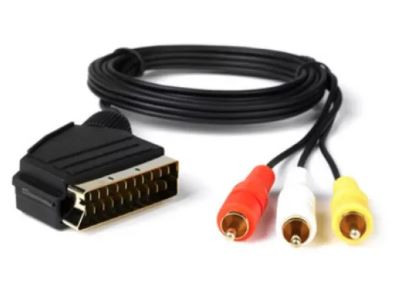 Видеокабель SCART-3RCA 2,5 метра PREMIUM