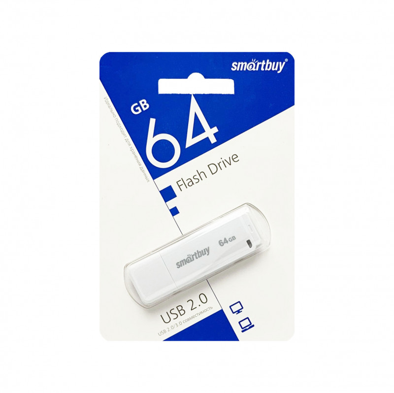 Флеш-накопитель 64Gb SmartBuy Glossy series, USB 2.0, зеленый