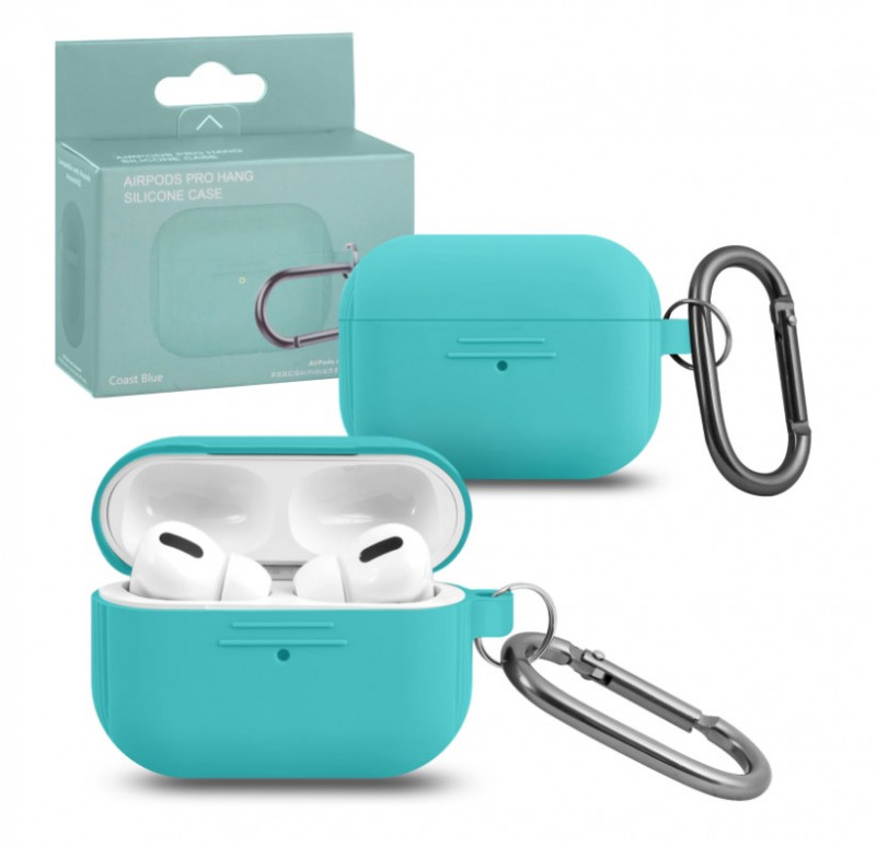 Чехол Airpods Pro, с карабином, мятный
