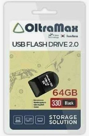 Флеш-накопитель 64Gb OltraMax 330, USB 2.0, черный