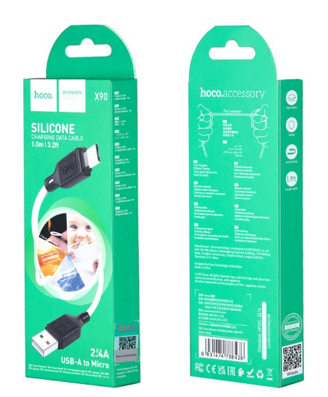 USB кабель для Micro HOCO X90, силиконовый