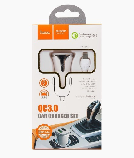 АЗУ HOCO Z31 3.4A 2USB  кабель TYPE-C