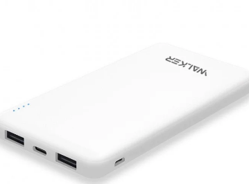 Внешний аккумулятор Walker WB-520, (20000 mAh), Li-Pol, 2.1A вх/вых, USBx2, microUSB, пластик, белое